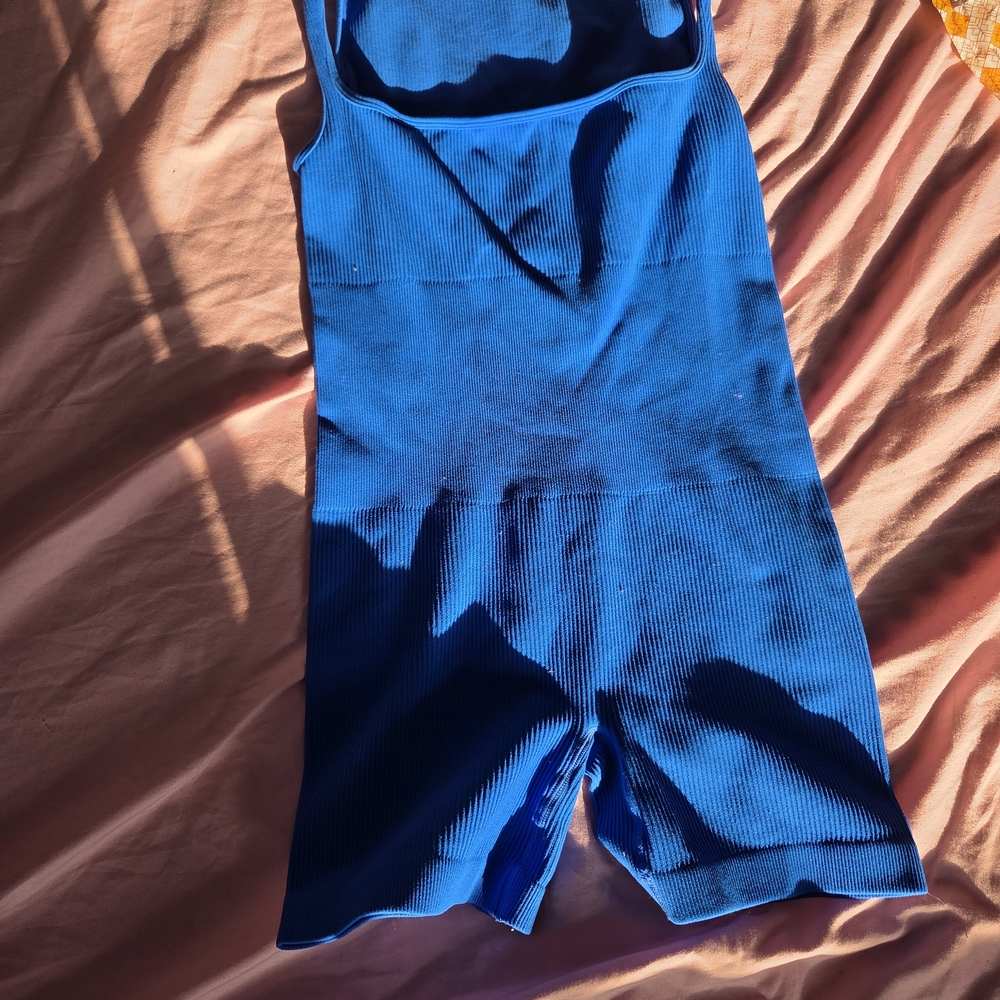 Vibrant Blue Ribbed Romper
